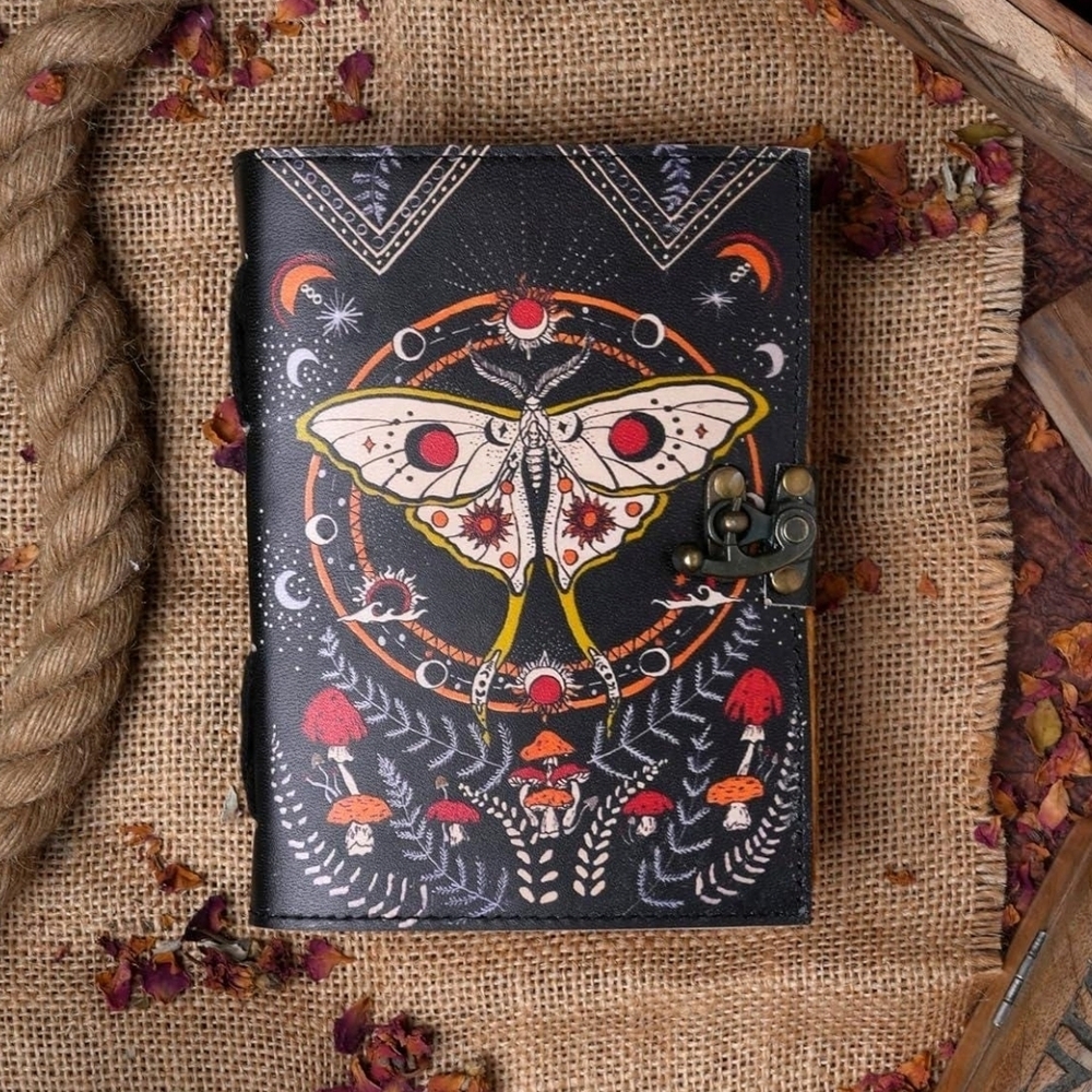 Witchy Luna Moth Book of Shadows Vintage Style Spell Book | Wiccan Decor 🌙✨